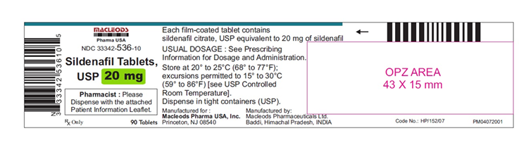 Sildenafil 20mg 90 tabs